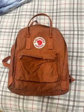 KanCan Rust Orange Men's Backpack with Front Zip Pocket